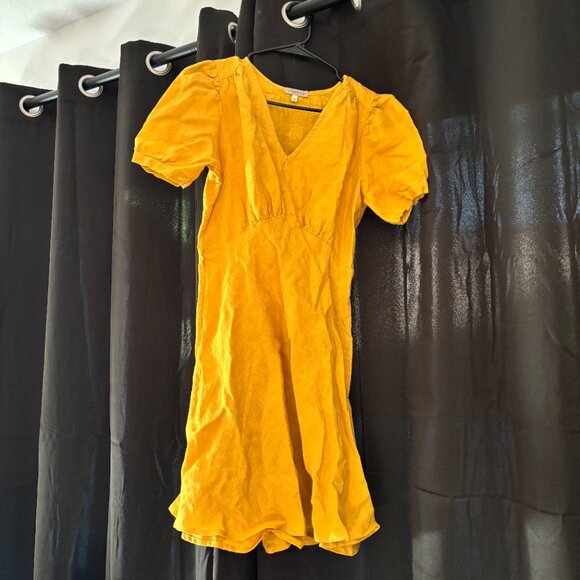 NWOT Linen A-Line Dress - Size S/M, Yellow - Picture 4 of 14